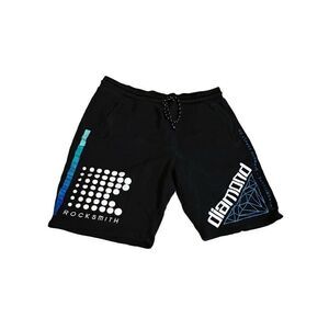Vintage Y2K RockSmith Diamond Co Mens Black Cotton Drawstring Shorts Size XL